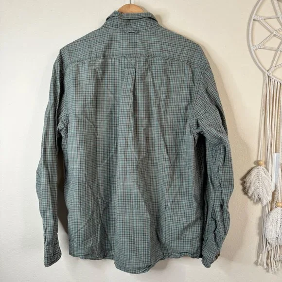 Eddie Bauer Men's Green Micro Plaid Long Sleeve Casual Button Shirt Size XL - Picture 5 of 12